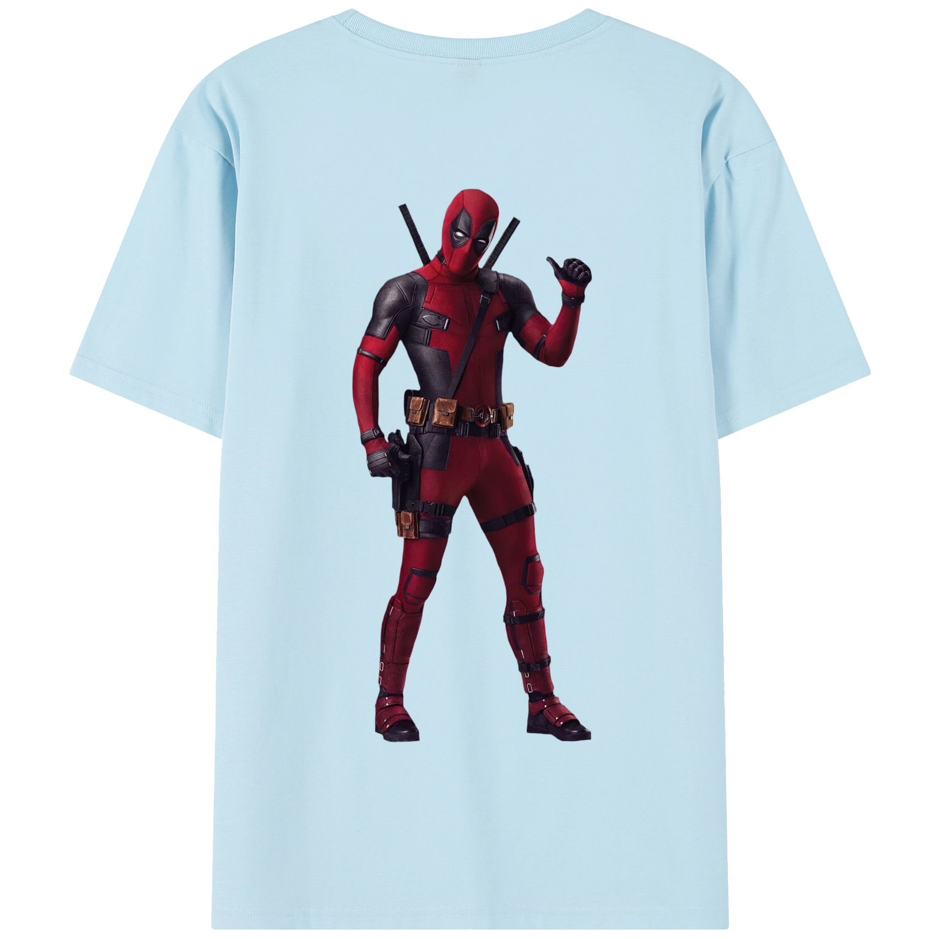 （画像用） Deadpool デッドプール 綿100％半袖Tシャツ（背面プリント）